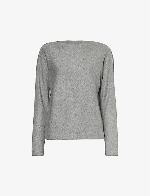 VINCE: Boat-neck relaxed-fit knitted top