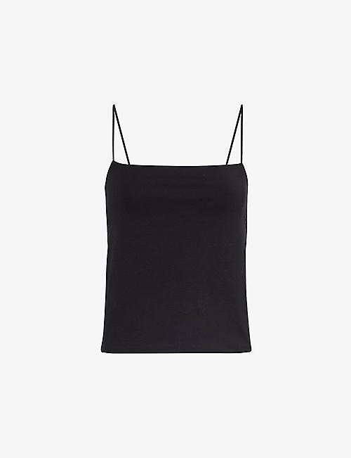 VINCE: Cropped slim-fit stretch-cotton top
