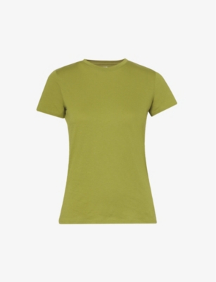 Shop Vince Women's Basil-388bsl Essential Short-sleeved Cotton-jersey T-shirt