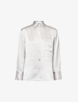 VINCE: Relaxed-fit silk-satin blouse