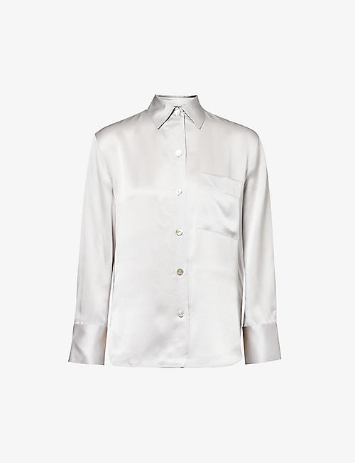 VINCE: Relaxed-fit silk-satin blouse