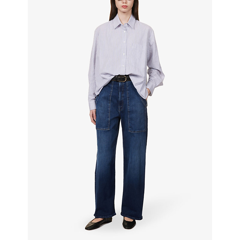 Shop Mother The Quartet High-rise Relaxed-fit Stretch-denim Blend Jeans In Howdy