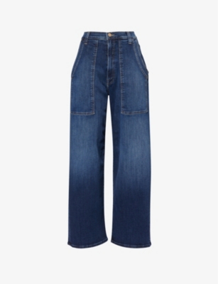 Shop Mother The Quartet High-rise Relaxed-fit Stretch-denim Blend Jeans In Howdy