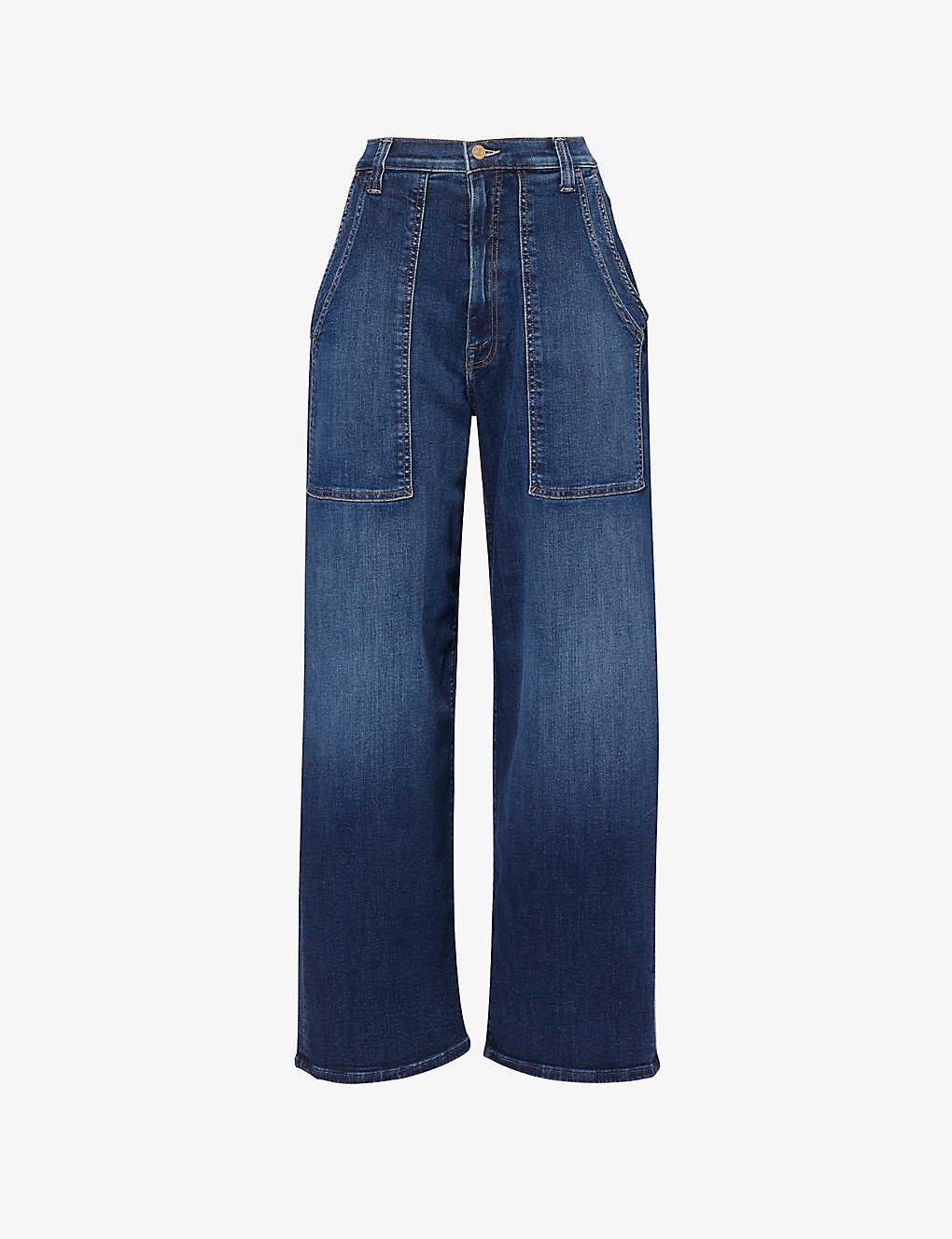 Shop Mother The Quartet High-rise Relaxed-fit Stretch-denim Blend Jeans In Howdy