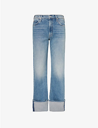 MOTHER: The Duster Skimp Cuff straight-leg mid-rise stretch-denim jeans