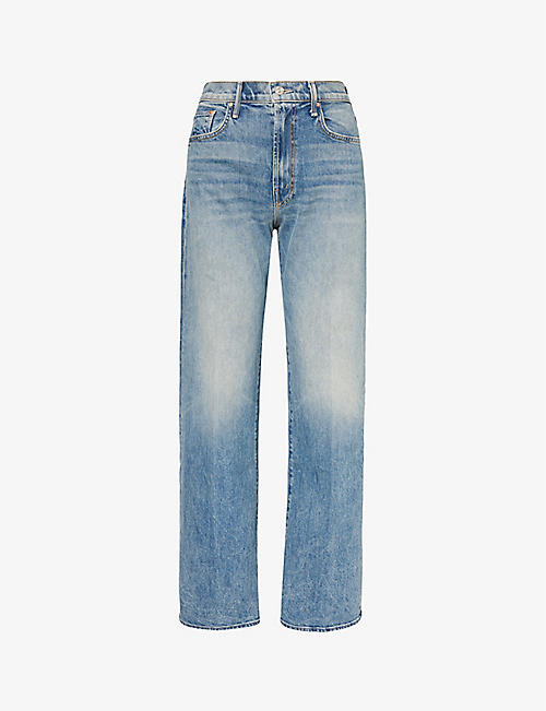MOTHER: The Lasso Sneak wide-leg high-rise stretch-denim jeans