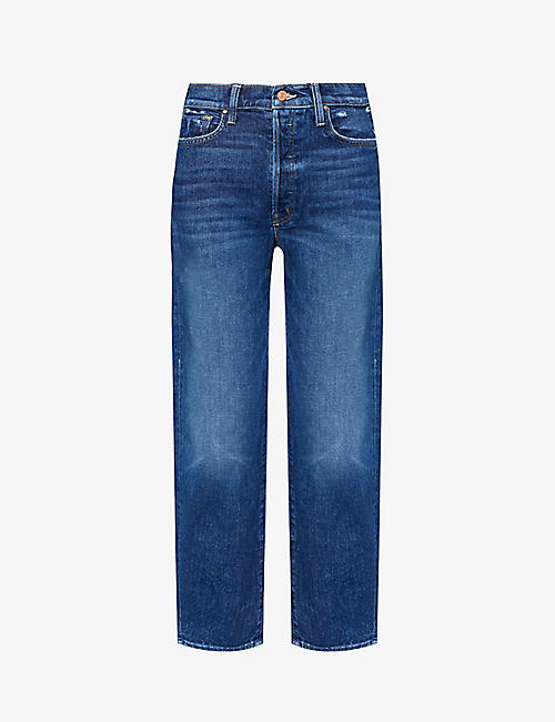 MOTHER: The Curbside Flood wide-leg mid-rise stretch-denim jeans