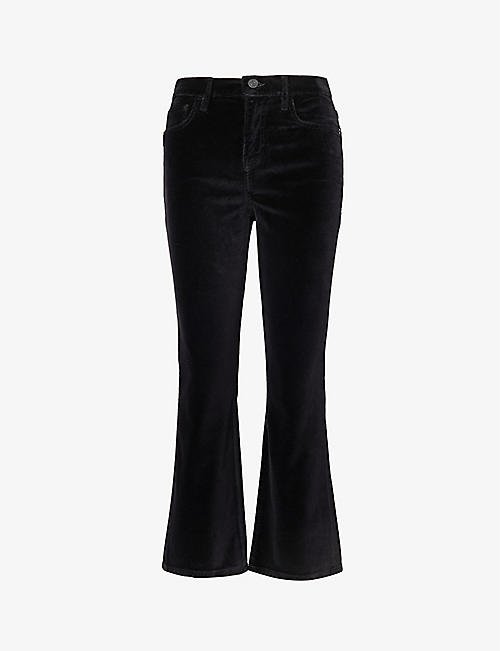 FRAME: F Le Crop Mini Boot velvet stretch-denim jeans