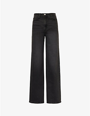FRAME: Le Jane wide-leg high-rise stretch-denim jeans