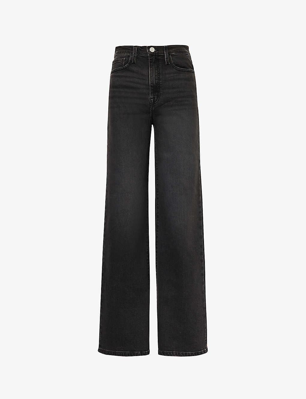 Frame Womens Obsidian Le Jane Wide-leg High-rise Stretch-denim Jeans