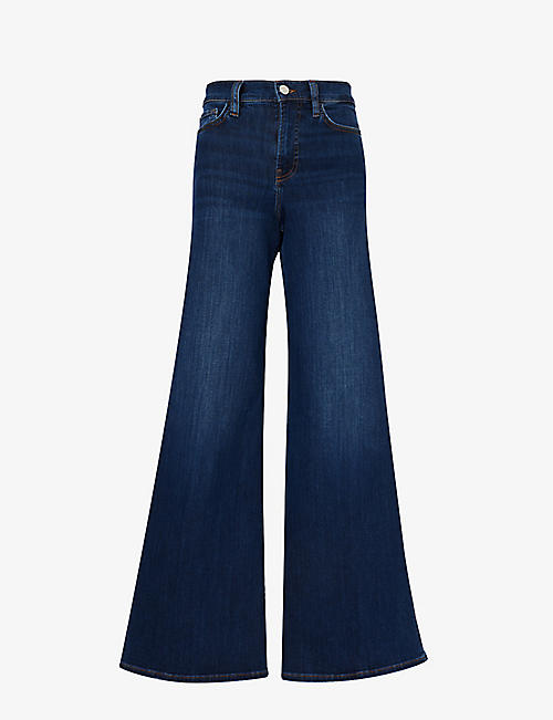 FRAME: Le Palazzo wide-leg high-rise stretch-woven jeans