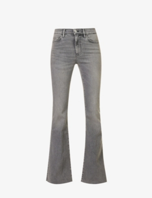 Frame Womens Fleetwood Le High Flare Flared-leg High-rise Denim-blend Jeans In Grey
