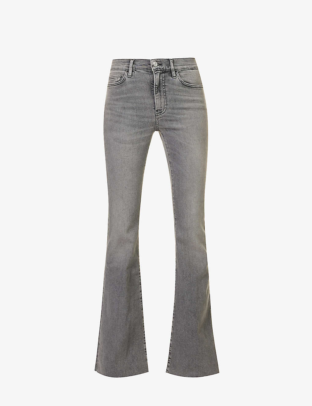 Frame Womens Fleetwood Le High Flare Flared-leg High-rise Denim-blend Jeans In Grey