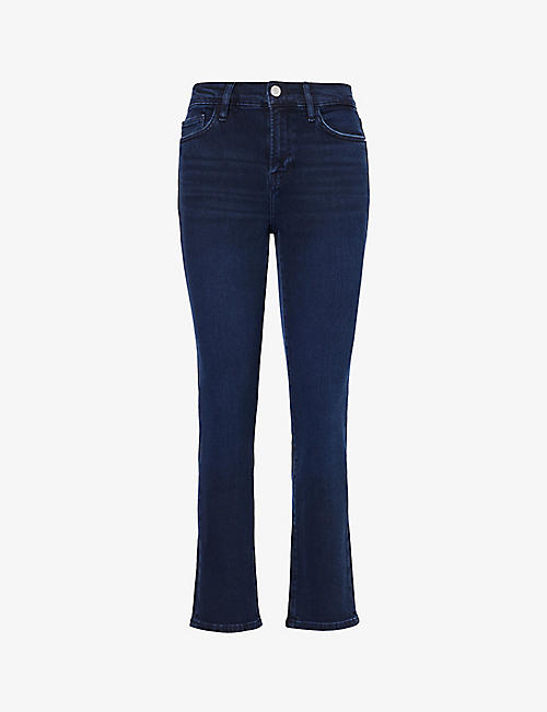 FRAME: Le High Straight slim-fit straight-leg high-rise stretch-cotton blend-denim jeans