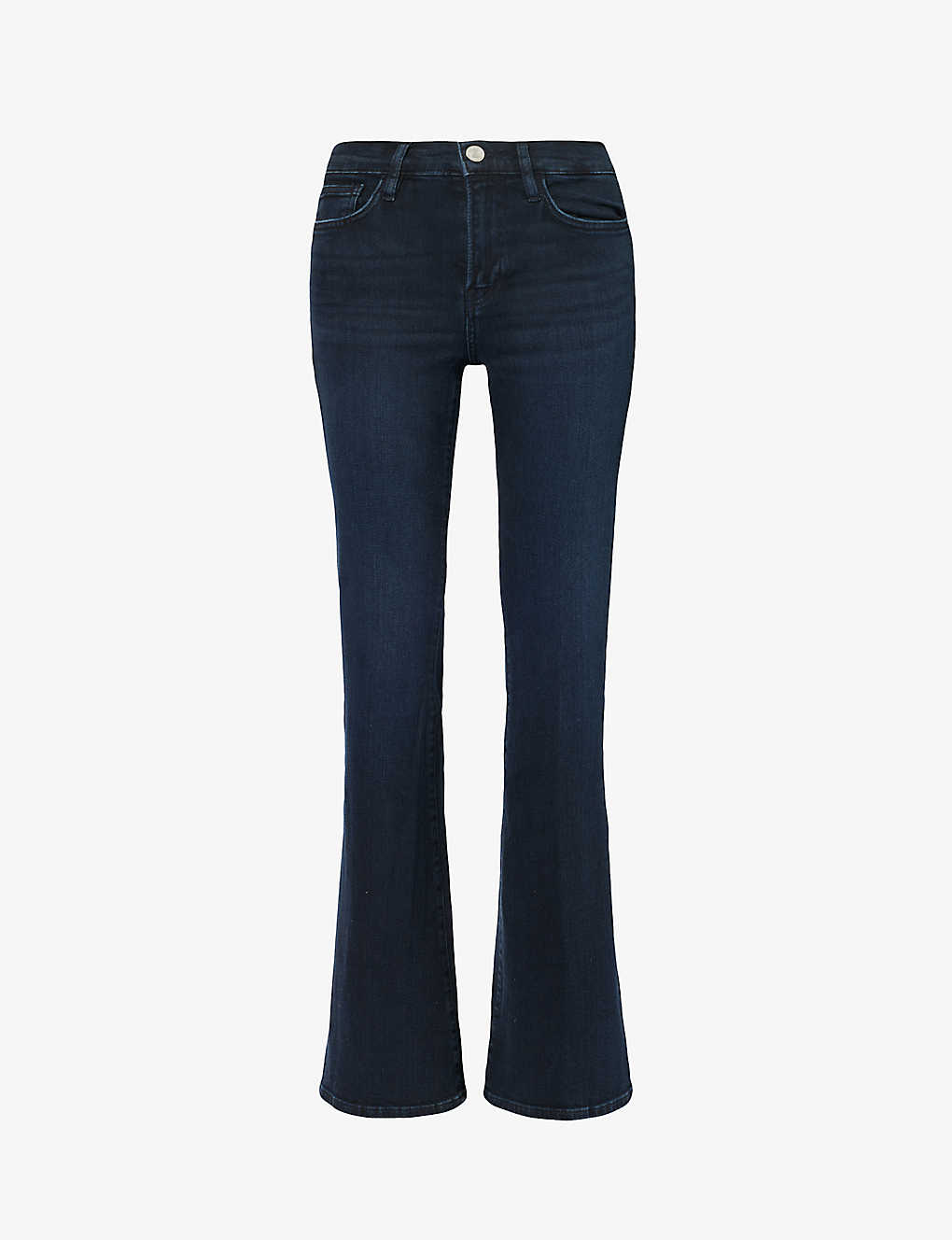 Frame Womens Onyx Indigo Le High Flare Flared-leg High-rise Stretch-denim Jeans