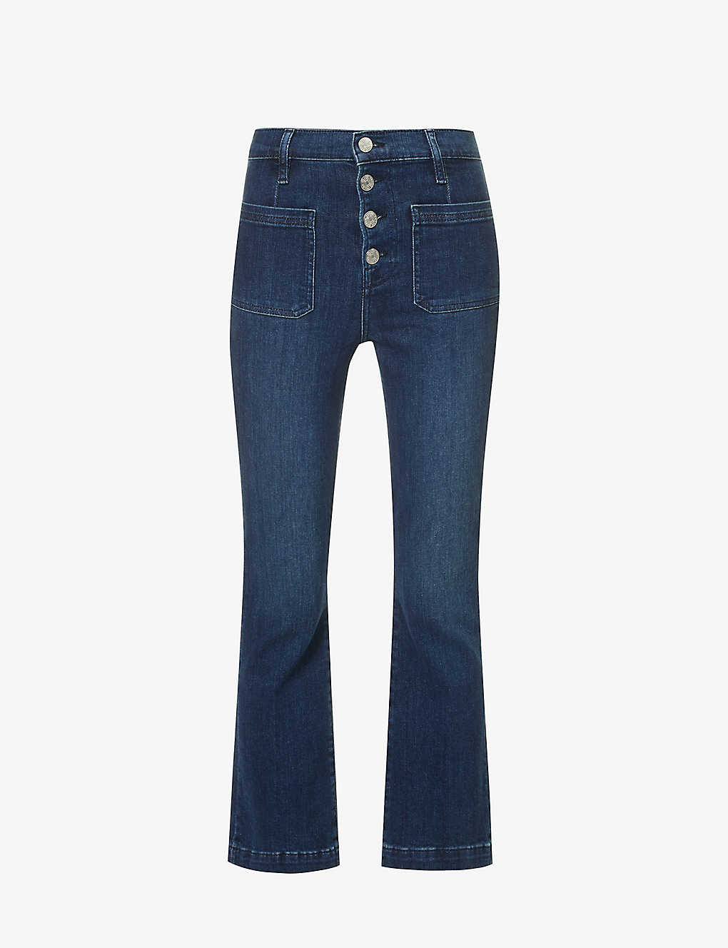 Frame Womens Sicily Clean Le Bardot Cropped Straight-leg Mid-rise Stretch-denim-blend Jeans