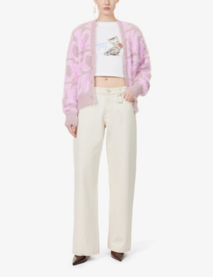 Shop Fiorucci Women's White Patti Straight-leg Mid-rise Organic-denim Jeans