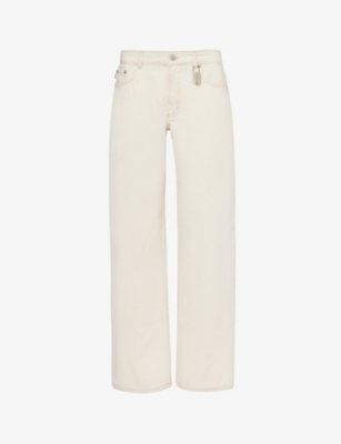 Fiorucci Womens White Patti Straight-leg Mid-rise Organic-denim Jeans