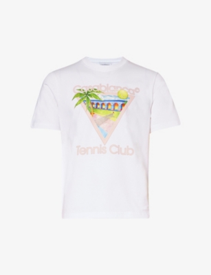 Shop Casablanca Men's Tennis Club Icon Tennis Club Graphic-print Cotton-jersey T-shirt