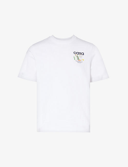 CASABLANCA: Equipement graphic-print organic-cotton T-shirt