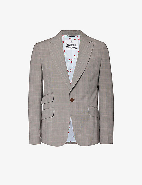 VIVIENNE WESTWOOD: Checked single-breasted stretch-cotton jacket