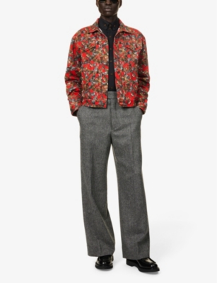 Shop Vivienne Westwood Men's Crazy Orb Marlene Graphic-print Collared Denim Jacket In Multi-coloured