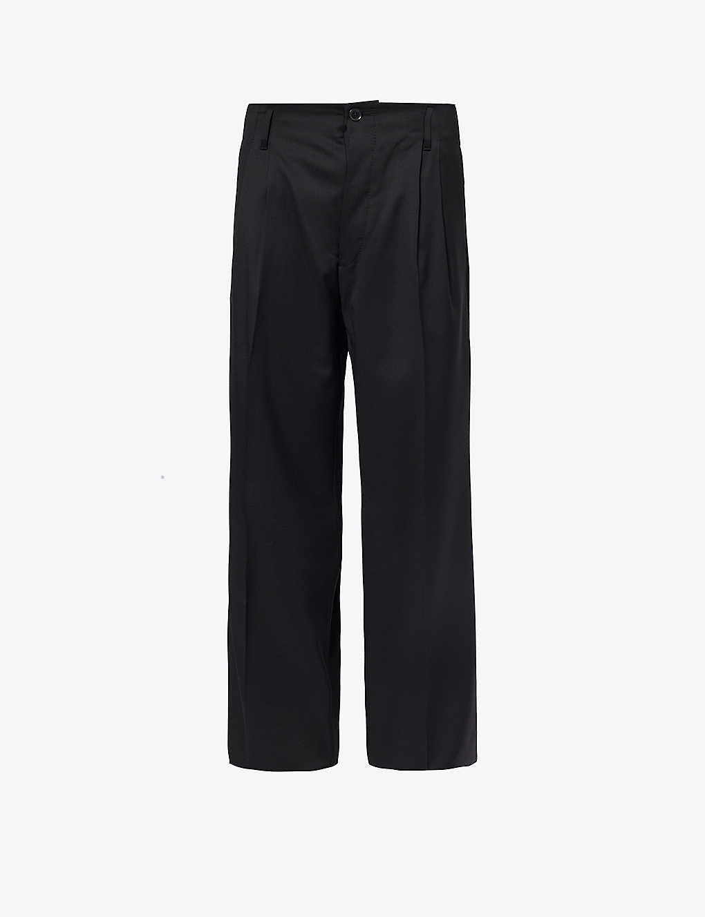 Vivienne Westwood Mens Black Raf Straight-leg Mid-rise Wool Trousers