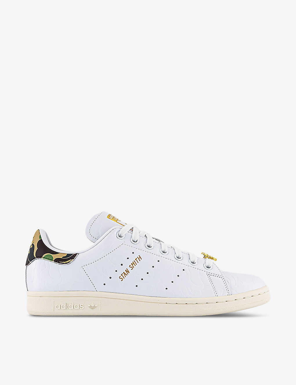 Adidas Statement Mens White Adidas X Bape Stan Smith Leather Low-top Trainers