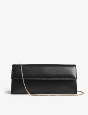 ASPINAL OF LONDON Ava logo badge leather clutch bag Selfridges