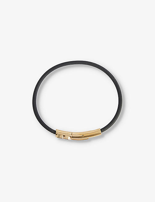 VALENTINO GARAVANI: Logo-hardware leather bracelet