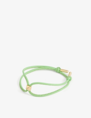 VALENTINO GARAVANI: Cord leather and brass bracelet