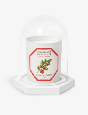 CARRIERE FRERES: The Dome Glass and Wooden-Base Candle Accessory