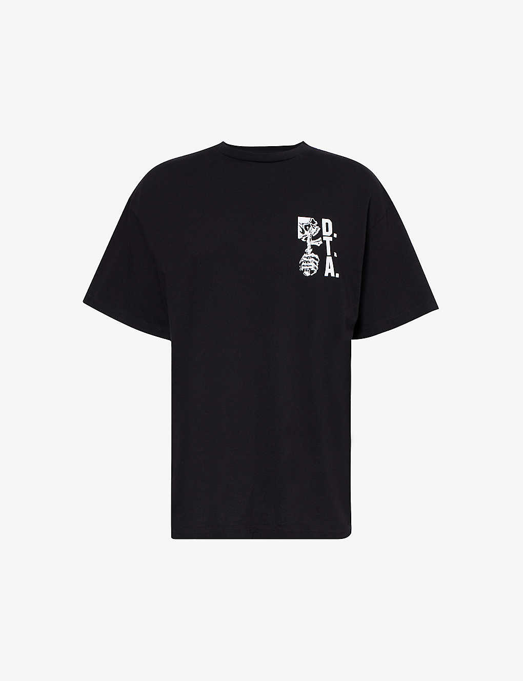 Dta Mens Black Watchful Eye Graphic-print Regular-fit Cotton-jersey T-shirt