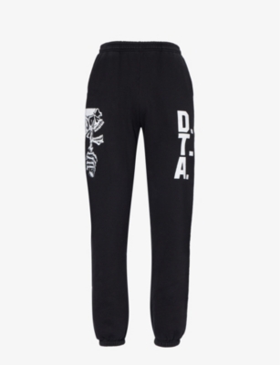 DTA: Watchful Eye graphic-print regular-fit tapered-leg organic cotton-jersey jogging bottoms