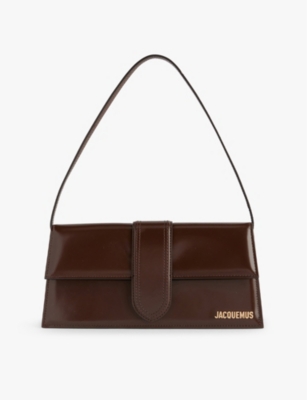 Jacquemus Womens Midnight Brown Le Bambino Long Leather Shoulder Bag In Midnight Brown