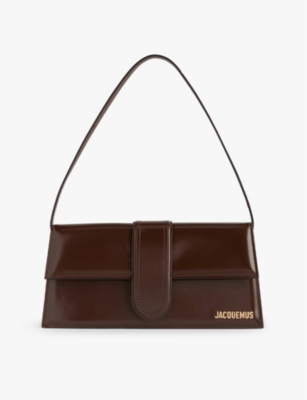 Jacquemus Womens Midnight Brown Le Bambino Long Leather Shoulder Bag