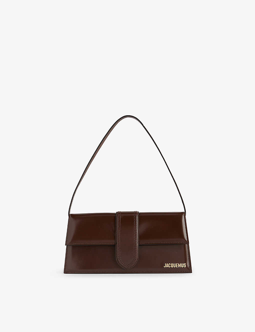 Jacquemus Womens Midnight Brown Le Bambino Long Leather Shoulder Bag