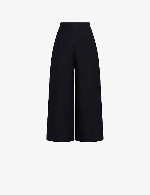 MARNI: Cropped wide-leg high-rise cotton trousers