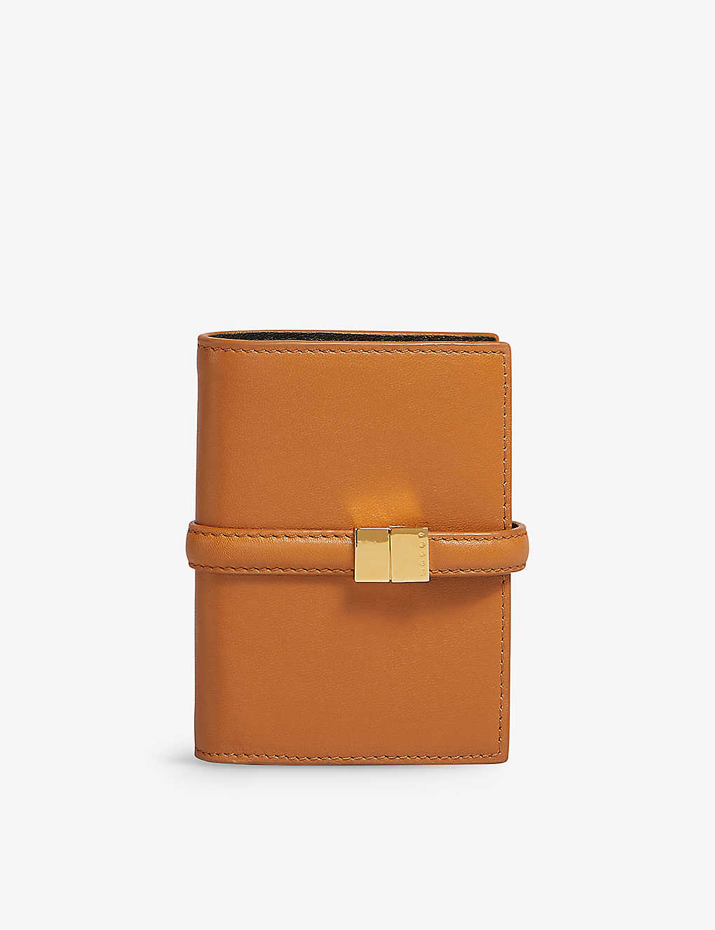 Shop Marni Prisma Leather Wallet In Biscuit