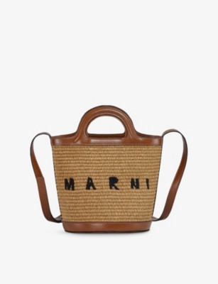 Marni Raw Sienna Tropicalia Mini Cotton-blend Cross-body Bag