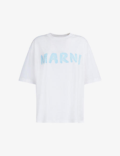 MARNI: Logo-print boxy-fit cotton-jersey T-shirt