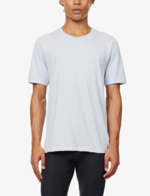 Shop Hanro Men's Mist Regular-fit Short-sleeve Cotton-jersey T-shirt In Grey