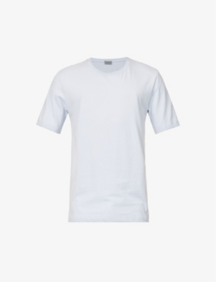 Hanro Mens Mist Regular-fit Short-sleeve Cotton-jersey T-shirt In Grey