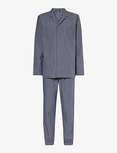 HANRO: Checked cotton pyjama set