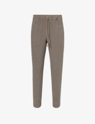 Hanro Mens Mocha Stone Regular-fit Tapered-leg Cotton-blend Pyjama Bottoms In Brown