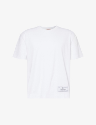 VALENTINO GARAVANI: Brand-patch crewneck cotton-jersey T-shirt