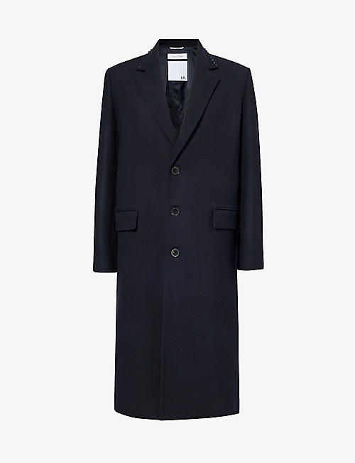 VALENTINO GARAVANI: Rockstud-embellished notched-lapel wool coat