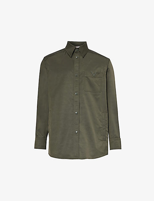 VALENTINO GARAVANI: Branded-hardware patch-pocket regular-fit woven shirt