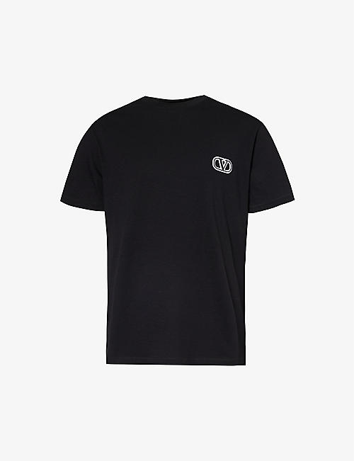 VALENTINO: VLOGO brand-embroidered cotton-jersey T-shirt