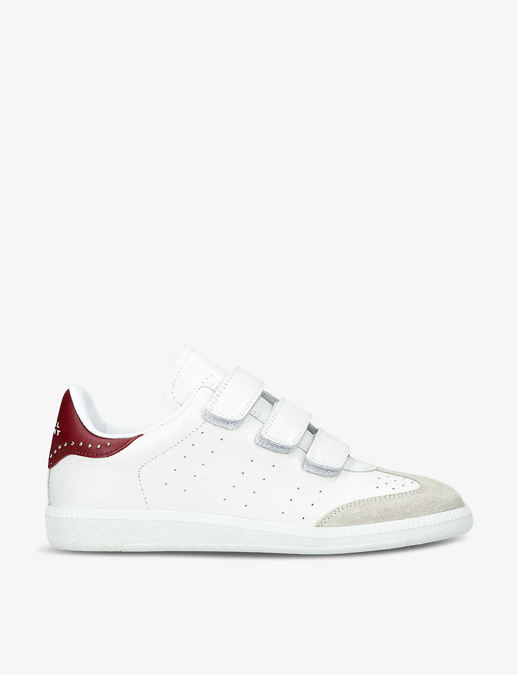 Shop Isabel Marant Beth Leather Low-top Trainers In White/red